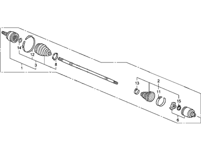 Honda 44305-SHJ-A01 Driveshaft Assembly, Passenger Side