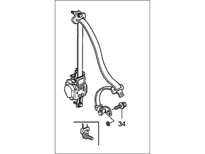 Honda 04814-SHJ-A04ZA Outer Set, Right Front Seat Belt (Olive)