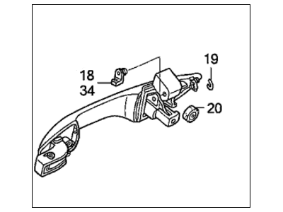 Honda 72140-SHJ-A31ZQ Handle Assembly, Right Front Door (Outer) (Sterling Gray Metallic)