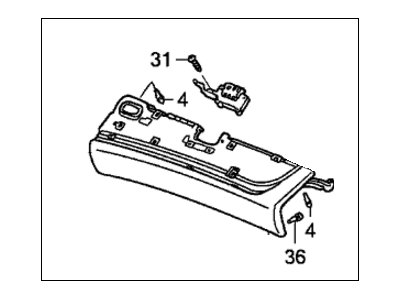 Honda 77522-SHJ-A22ZG Base, Passenger Tray *YR327L* (Film) (PEARL IVORY)