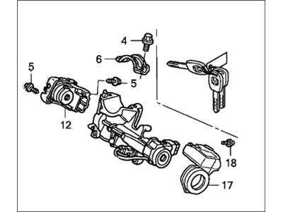Honda 35100-SCV-C11 Lock Assy., Steering