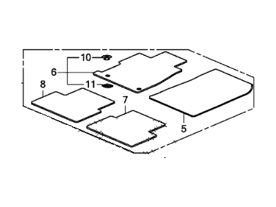 Honda 83600-TR3-A01ZA Floor Mat Set *G69L* (PALE MOSS GRAY)