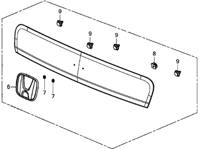 Honda 74890-TR3-A01ZE Garnish Assembly, Rear License (Polished Metal Metallic)