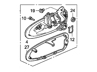 Honda 72140-S86-K02A3 Handle Assembly, Right Front Door (Outer) (Laguna Blue Pearl)