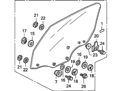 2004 Honda S2000 Auto Glass - 73350-S2A-A02