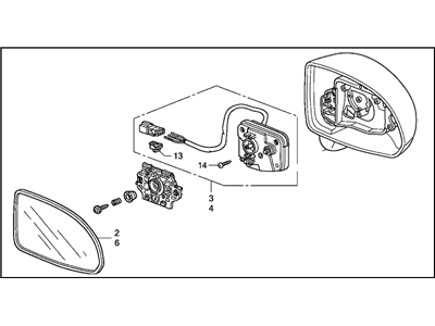 Honda 76250-S2A-A02ZS Mirror Assembly, Driver Side Door (Synchro Silver Metallic) (R.C.)