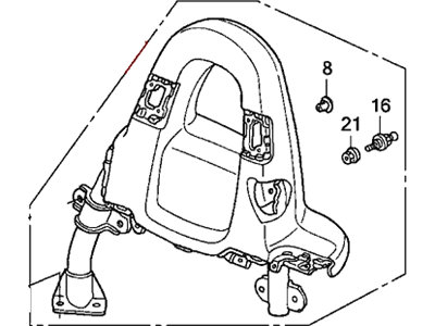 Honda 84565-S2A-A51ZA Garnish, L. Roll Bar (Upper) *NH167L* (GRAPHITE BLACK)