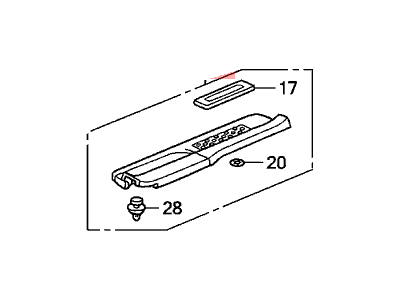 Honda 84251-S2A-J00ZE Garnish, L. Side *NH167L* (GRAPHITE BLACK)