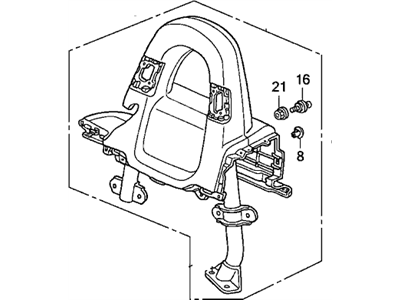 Honda 84515-S2A-A51ZA Garnish, R. Roll Bar (Upper) *NH167L* (GRAPHITE BLACK)