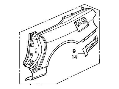 Honda 63300-S2A-A10ZZ Panel, R. RR. Fender