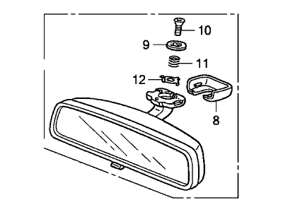 Honda 76400-S2A-003ZA Mirror Assembly, Rearview (Graphite Black) (Day/Night)