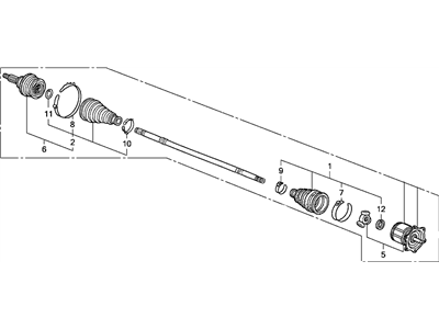 Honda 42310-S2A-951 Driveshaft Assembly, Passenger Side