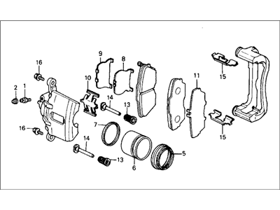 1990 Honda Prelude Brake Caliper - 45230-SE0-G12