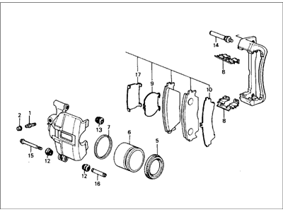 1990 Honda Prelude Brake Caliper - 45230-SF1-J01