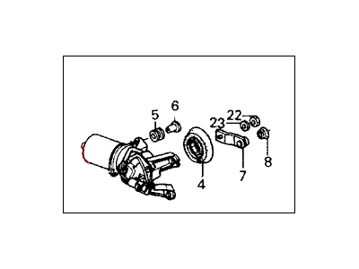 1989 Honda Prelude Wiper Motor - 76505-SF1-A02