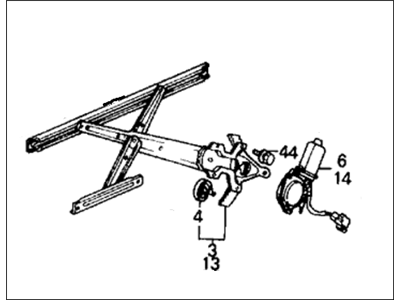 1990 Honda Prelude Window Regulator - 72210-SF1-S03