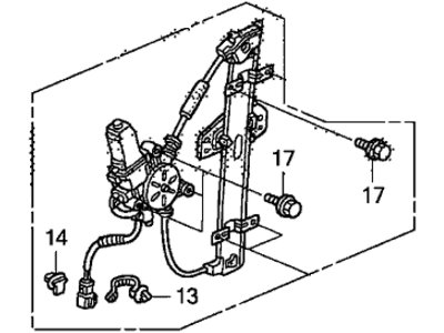 Honda 72250-SCV-A03 Regulator Assembly, Left Front Door Power