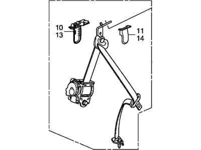 Honda 04824-SCV-A01ZE Outer Set, Right Rear Seat Belt (Type A) (Black/Gray)