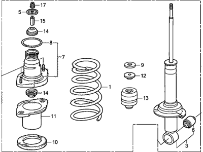 Honda 52620-SCV-A13 Shock Absorber Assembly, Left Rear