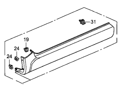 Honda 71850-SCV-A50ZA Garnish Assy., L. FR. Side Sill *NH533* (BUMPER DARK GRAY)