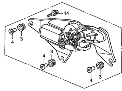 Honda 76700-SCV-A02 Motor Assembly, Rear Windshield Wiper