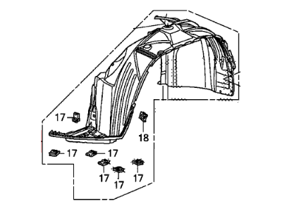 Honda 74101-SCV-A80 Fender, Right Front (Inner)