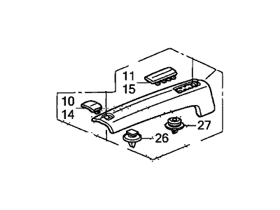 Honda 75240-SCV-A01ZC Garnish Assy., L. Roof Center *NH533* (BUMPER DARK GRAY)