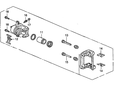 Honda 43019-S0K-A01 Caliper Sub-Assembly, Left Rear (Nissin)