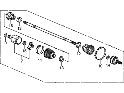 Honda 44306-SCV-A51 Driveshaft Assembly, Driver Side