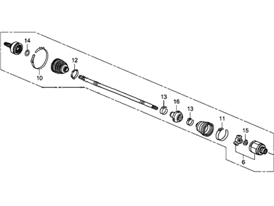 Honda 44305-SCV-A51 Driveshaft Assembly, Passenger Side