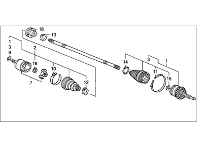 Honda 44306-SDP-A00 Driveshaft Assembly, Driver Side