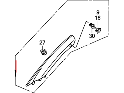 Honda 84151-SDN-A11ZA Garnish Assy., L. FR. Pillar *NH220L* (CLEAR GRAY)