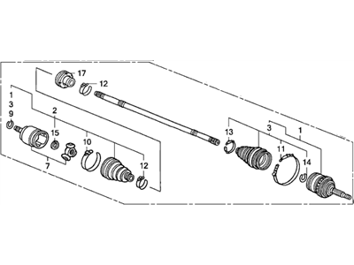 Honda 44306-SDC-A51 Driveshaft Assembly, Driver Side