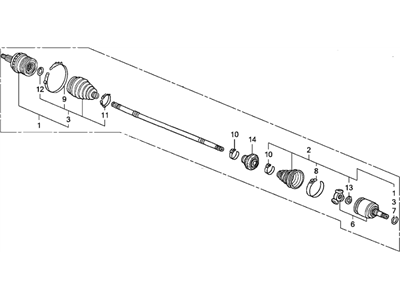 Honda 44305-SDC-A00 Driveshaft Assembly, Passenger Side