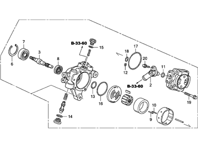 Honda 56110-RAA-A01 Sub-Pump Assembly, Power Steering