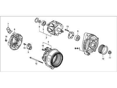 Honda 06311-RCB-505RM Alternator, Reman