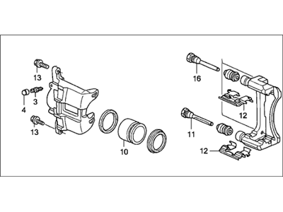 Honda 45018-SDB-A20 Caliper Sub-Assembly, Right Front