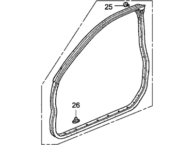 Honda 72325-SDN-A02 Sub-Seal, R. FR. Door