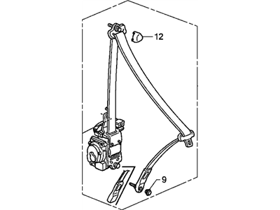 Honda 04818-SDN-A03ZA Outer Set, Left Front Seat Belt (Graphite Black)