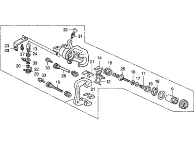 Honda 43019-SDA-A00 Caliper Sub-Assembly, Left Rear