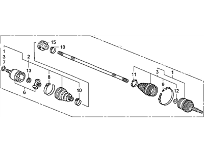 Honda 44306-SDC-A01 Driveshaft Assembly, Driver Side