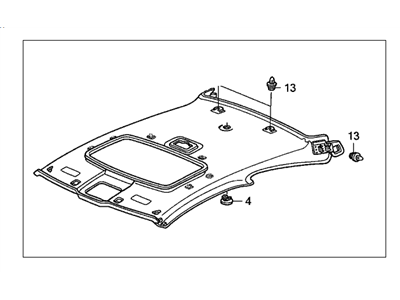 Honda 83200-SDN-A12ZB Lining Assy., Roof *YR239L* (Sunroof) (KI IVORY)