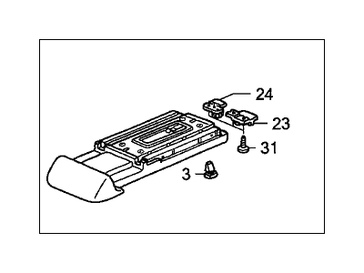 Honda 83407-SDA-A01ZB Base, Console Armrest (Gray)