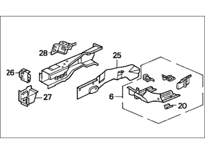 Honda 60910-SR0-A01ZZ Frame, L. FR. Side