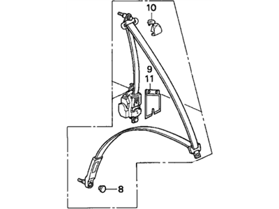 1994 Honda Civic Seat Belt - 04814-SR0-A04ZE