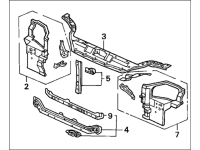 1993 Honda Civic Radiator Support - 60400-SR3-A00ZZ