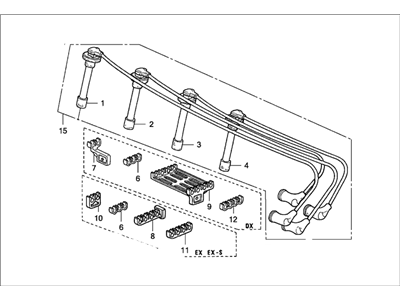 1995 Honda Civic Spark Plug Wire - 32722-P07-000