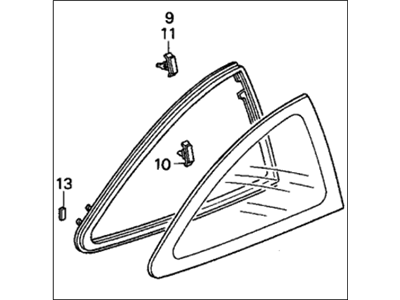 Honda 73500-SR8-A02 Glass, R. Quarter (Green)