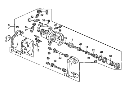 Honda 43210-SR3-013 Caliper Assembly, Right Rear (7Clp-13S)