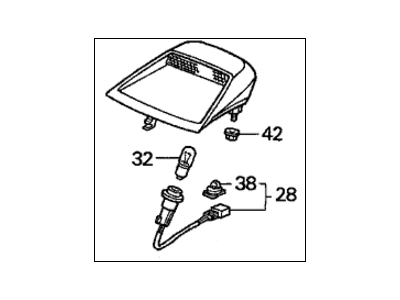 Honda 34270-SR8-A01ZA Lamp Assy., High Mount Stop *NH167L* (GRAPHITE BLACK)